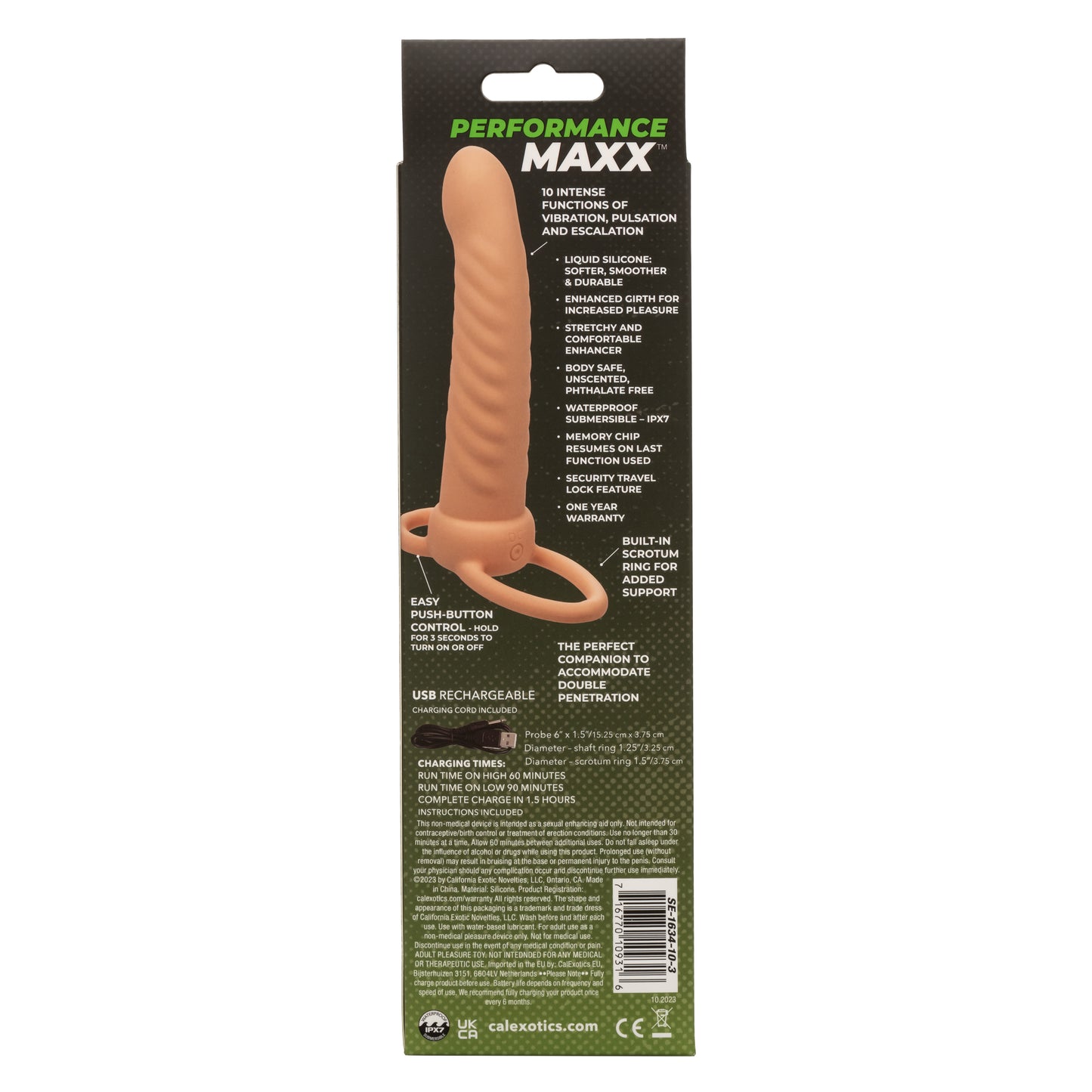 Performance Maxx™ Rechargeable Ribbed Dual Penetrator - Ivory