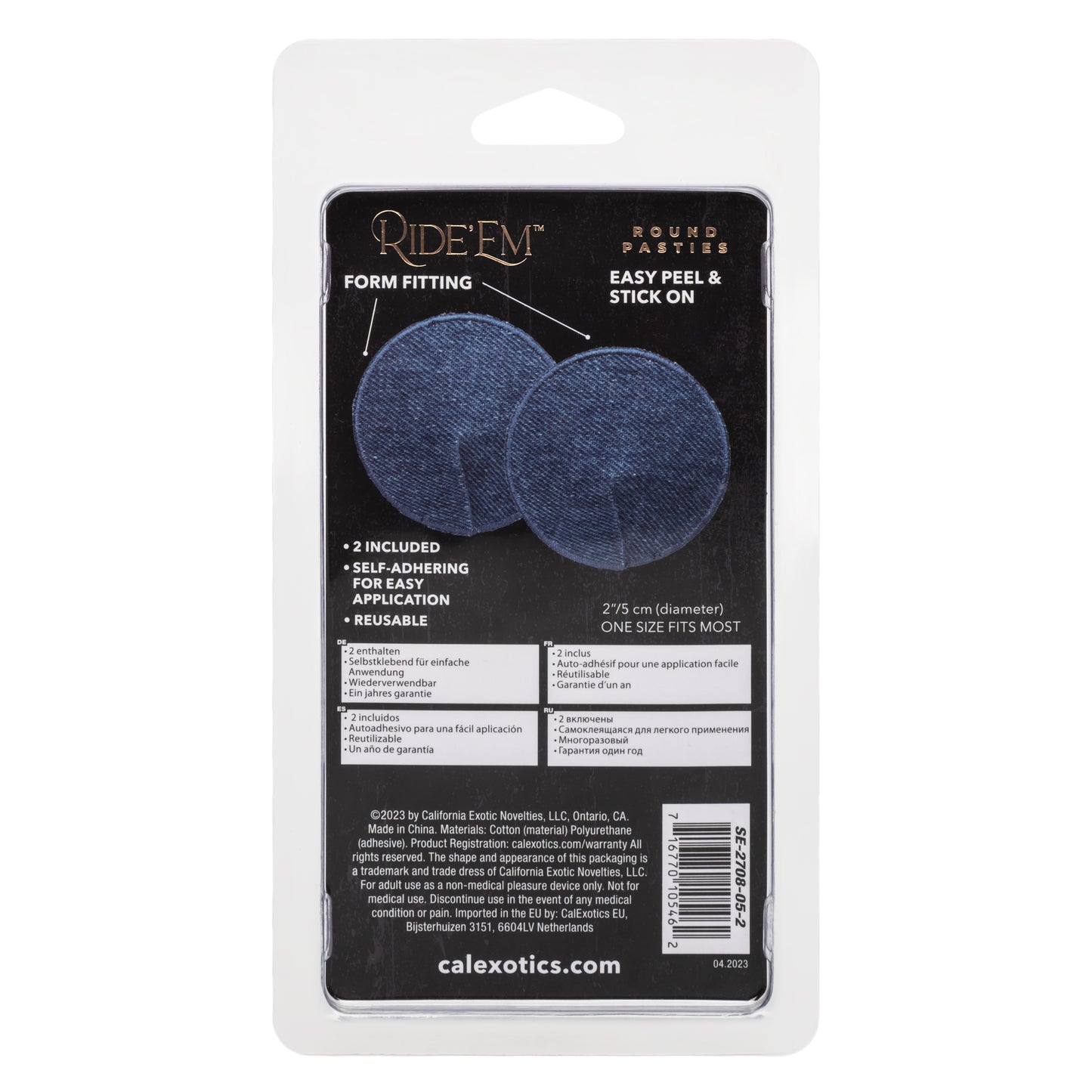 Ride 'em™ Premium Denim Collection Round Pasties