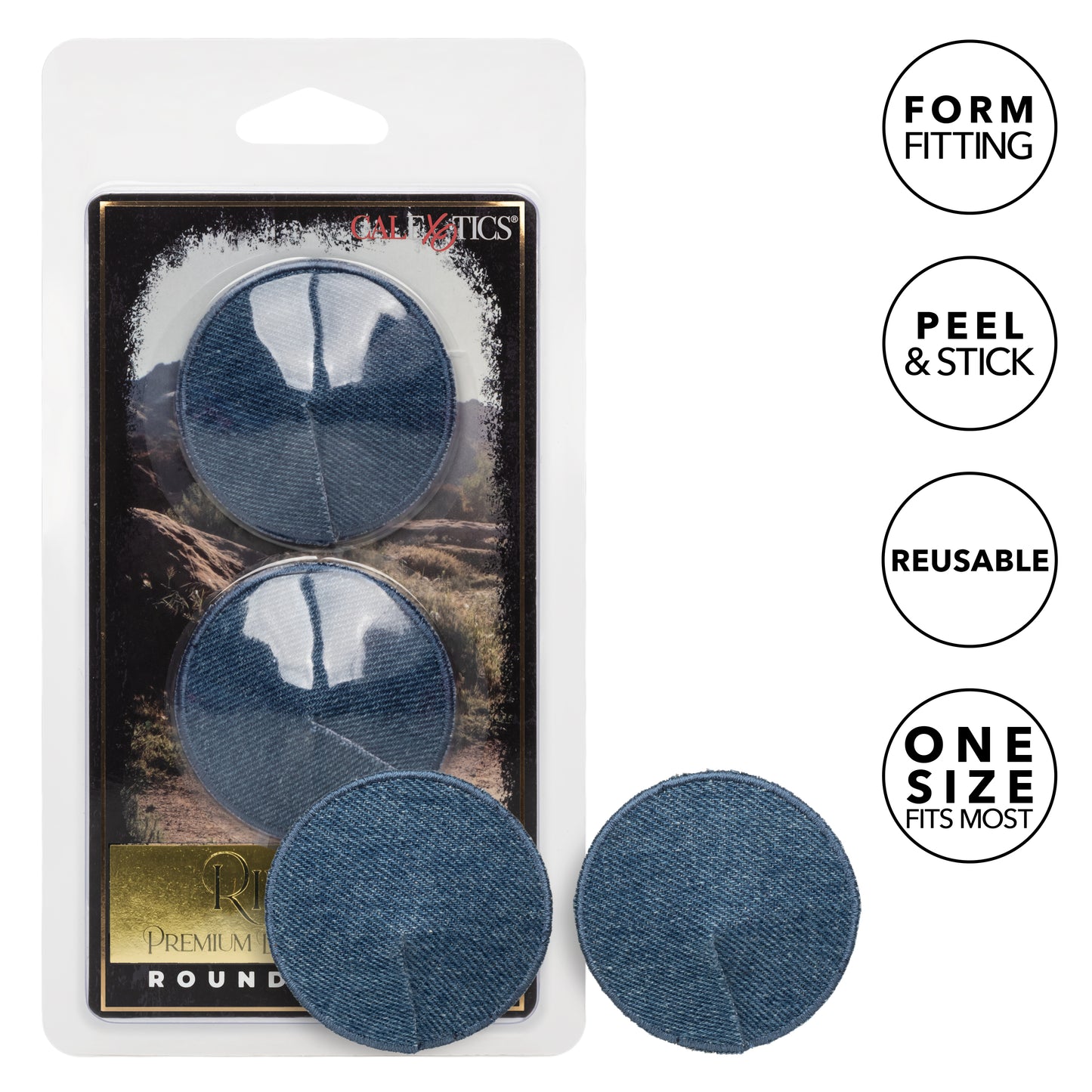 Ride 'em™ Premium Denim Collection Round Pasties
