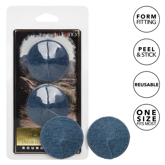 Ride 'em™ Premium Denim Collection Round Pasties