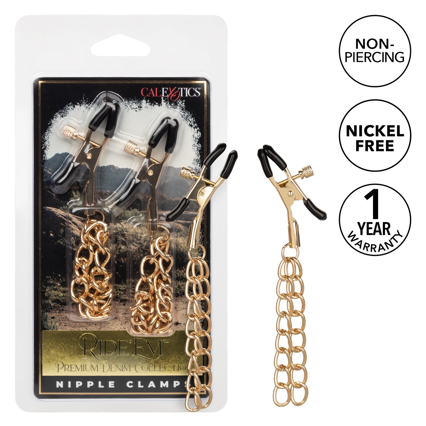 Ride 'em™ Premium Denim Collection Nipple Clamps