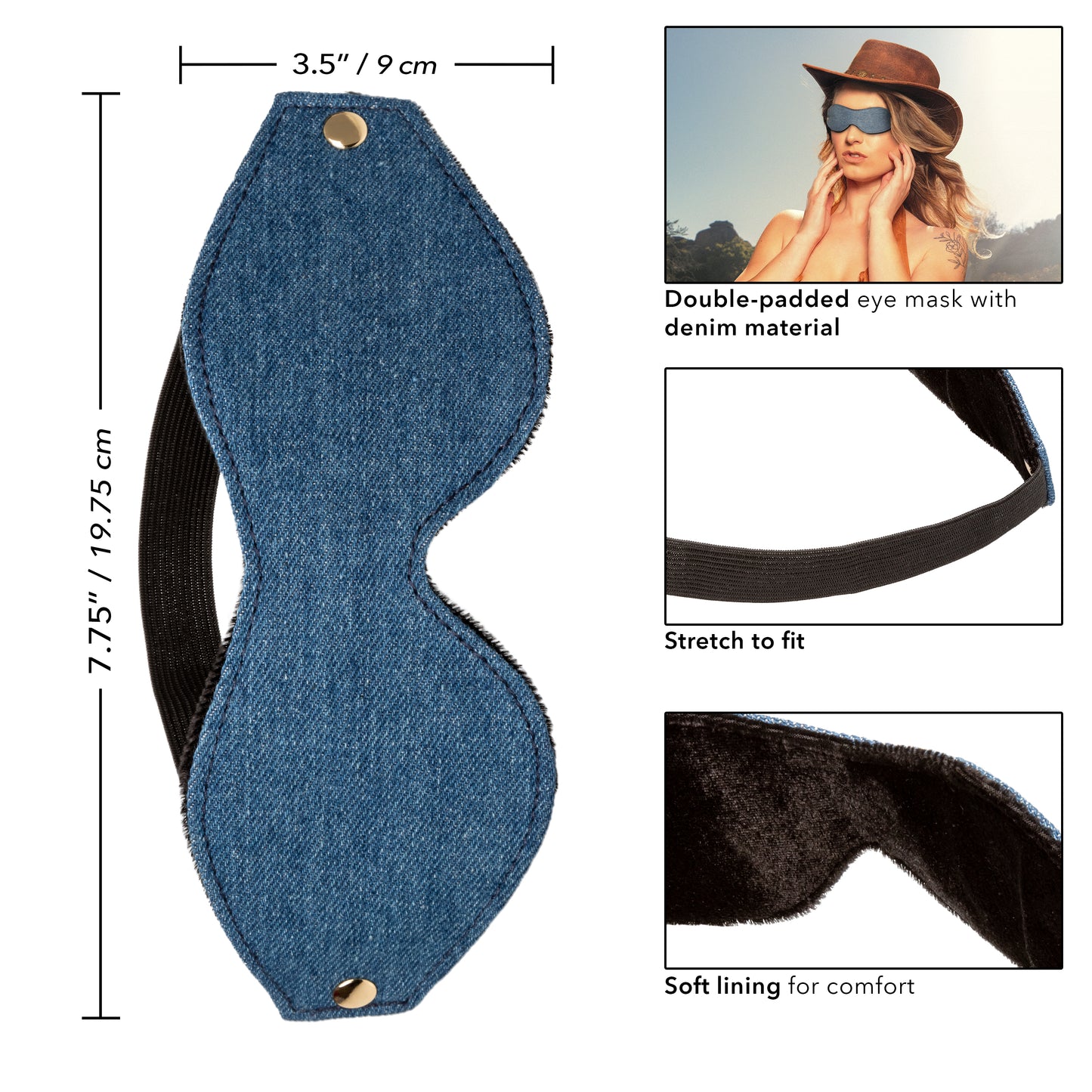 Ride 'em™ Premium Denim Collection Eye Mask