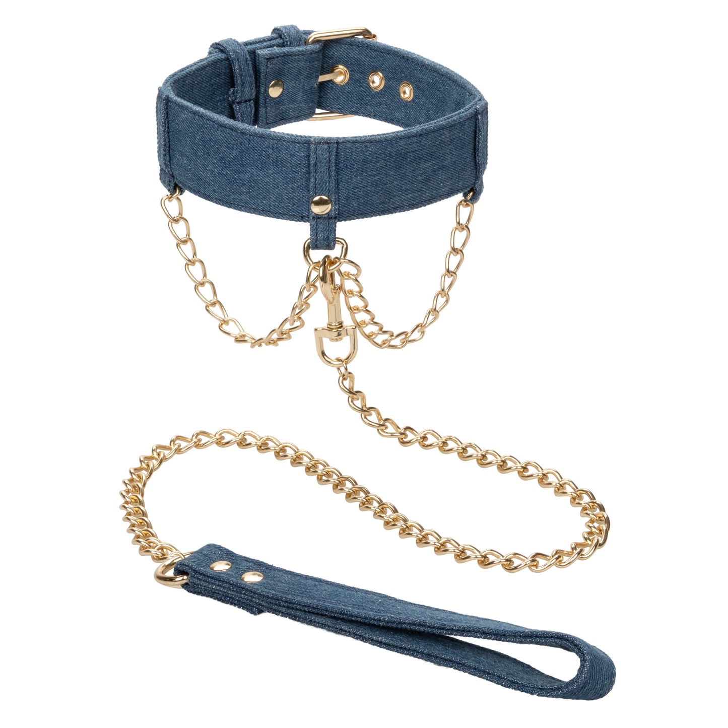 Ride 'em™ Premium Denim Collection Collar with Leash