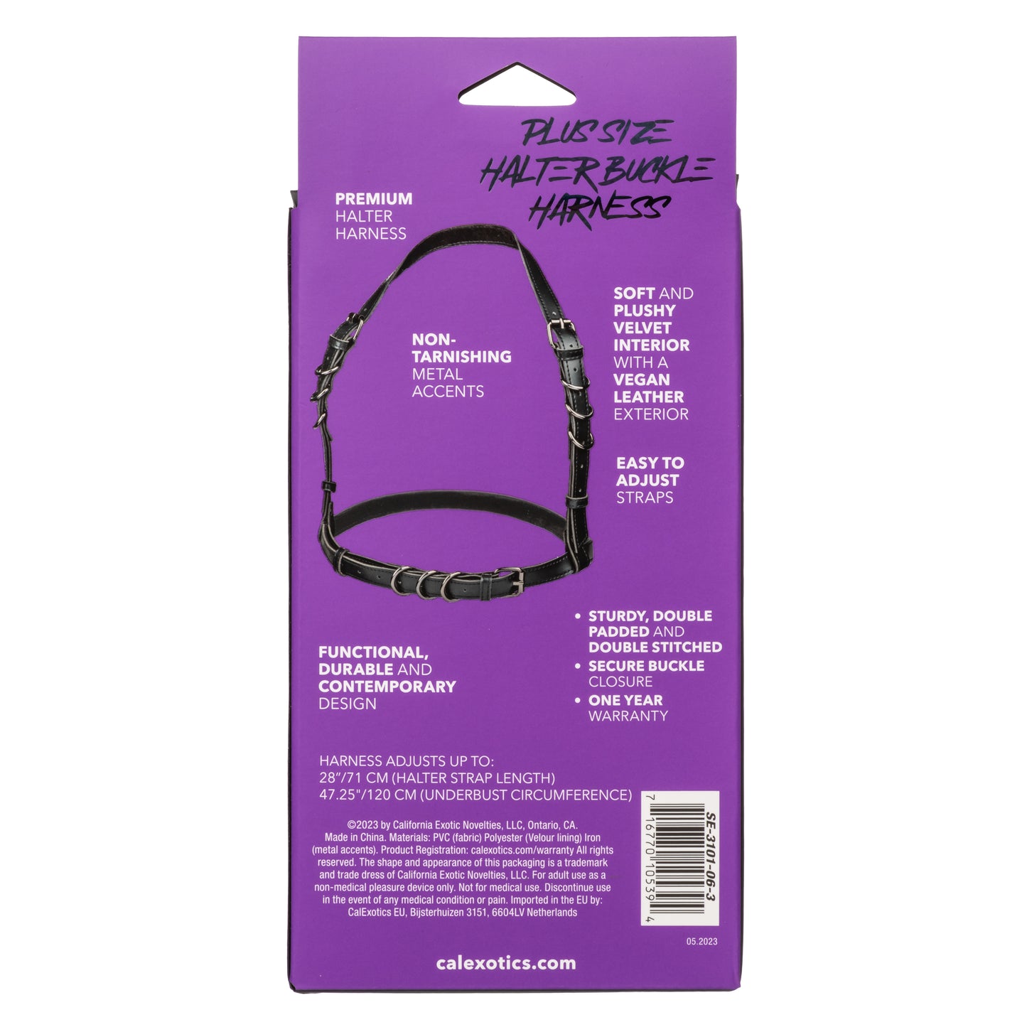 Euphoria Collection Plus Size Halter Buckle Harness