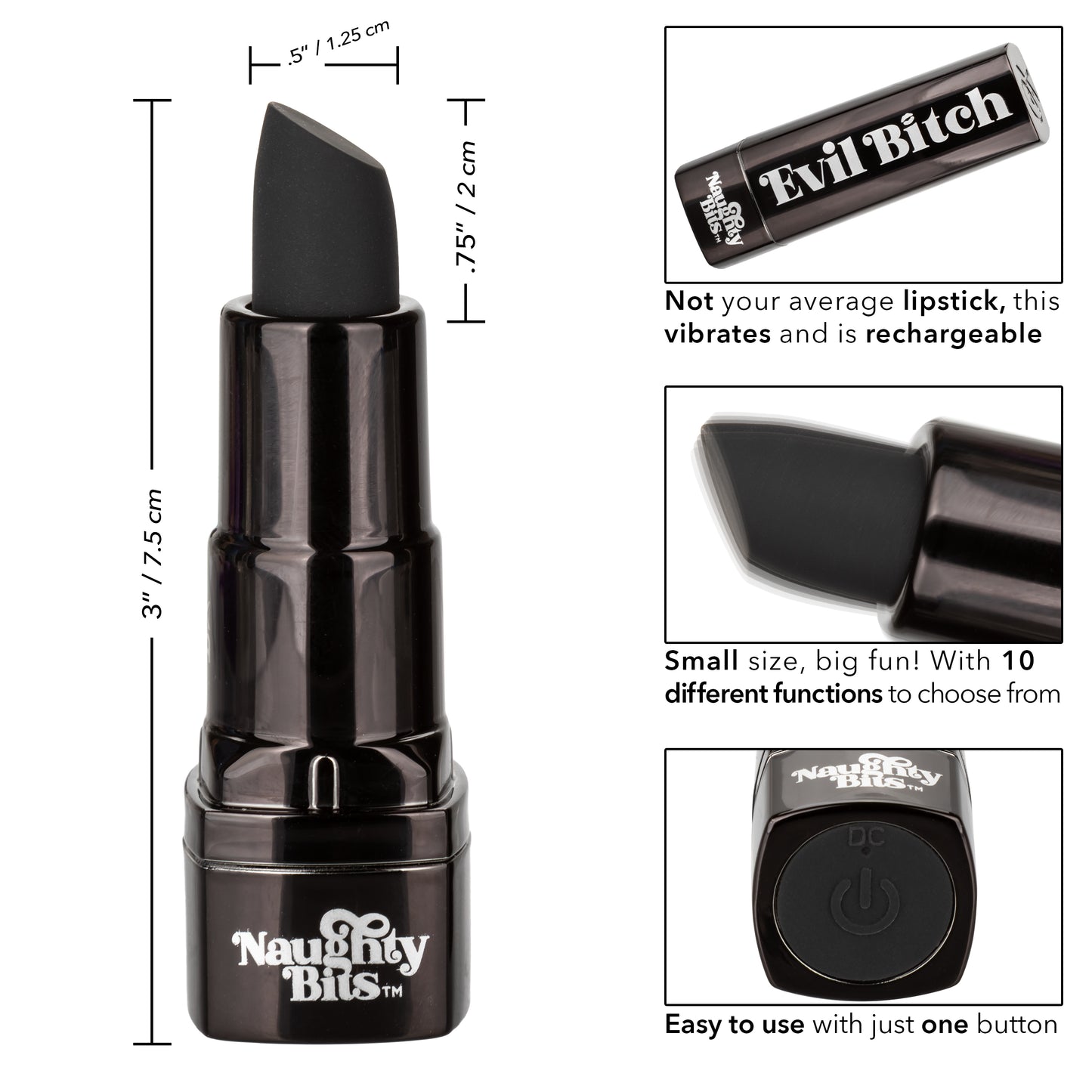 Naughty Bits® Evil Bitch™ Lipstick Vibrator