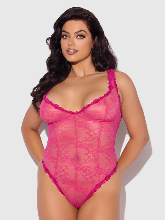 Yvone Lace Wireless Bodysuit/M