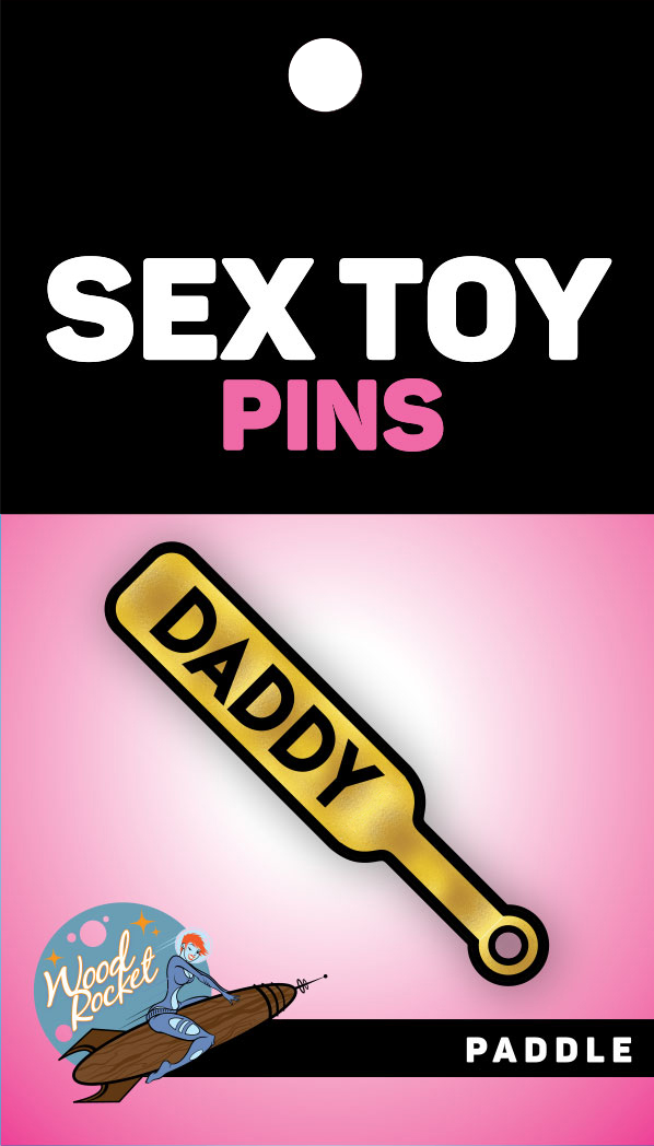 Daddy Paddle Enamel Pin, EPT-009: Black, Gold