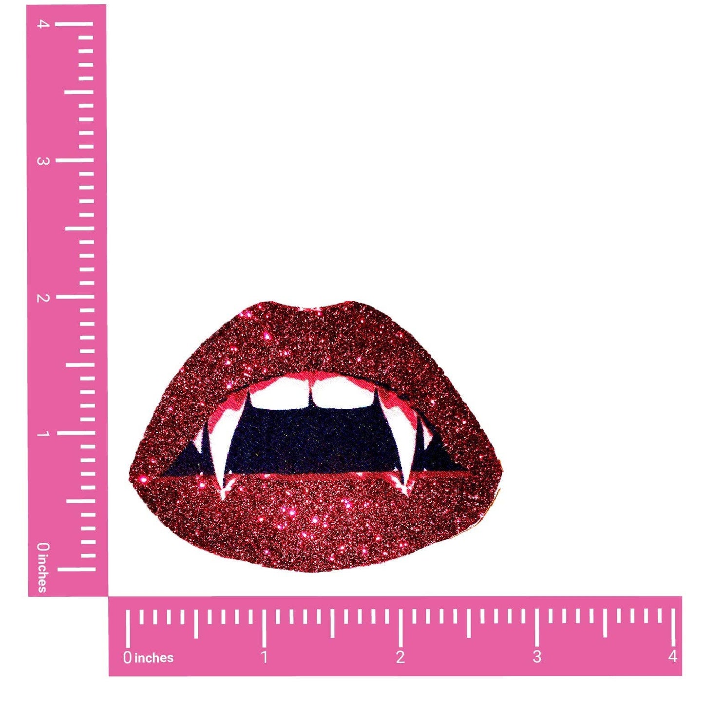 Vampire Fang Red Glitter Lip Blacklight Nipple Cover Pasties: Red / O/S