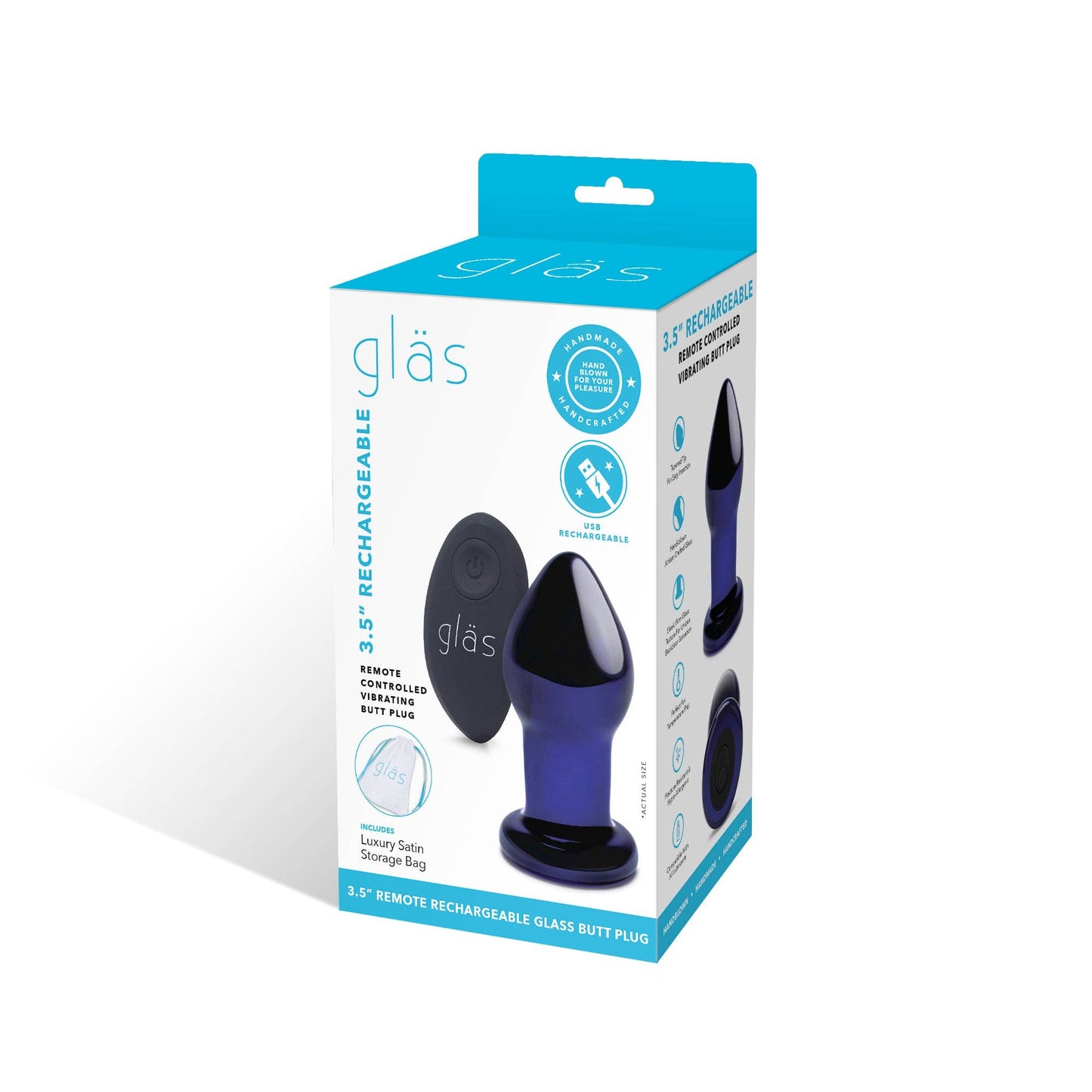 3.5” Rechargeable Remote  Controlled Vibrating Butt Plug