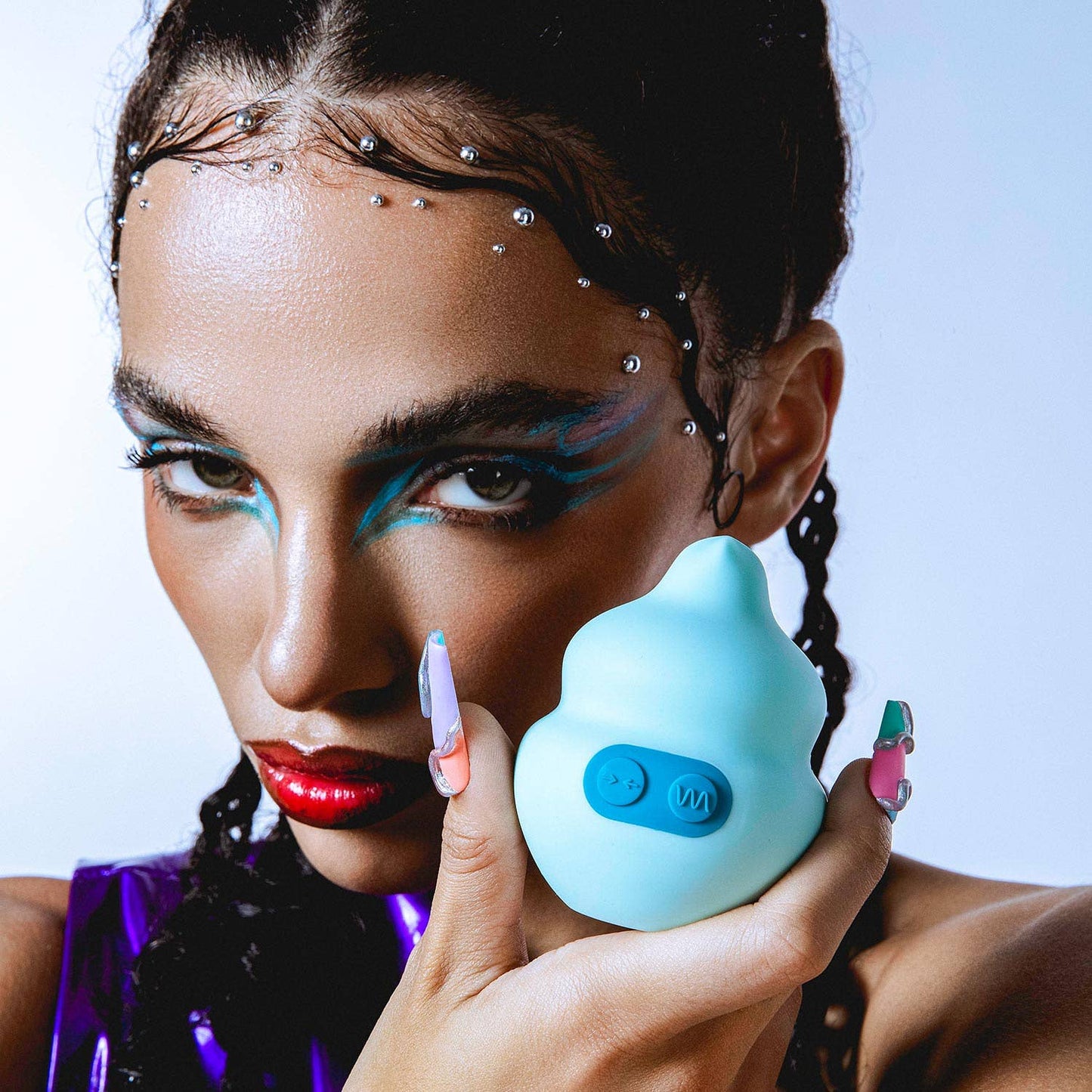 Squish Silicone Sex Toy, USB Rechargeable & Waterproof: Aqua/Teal