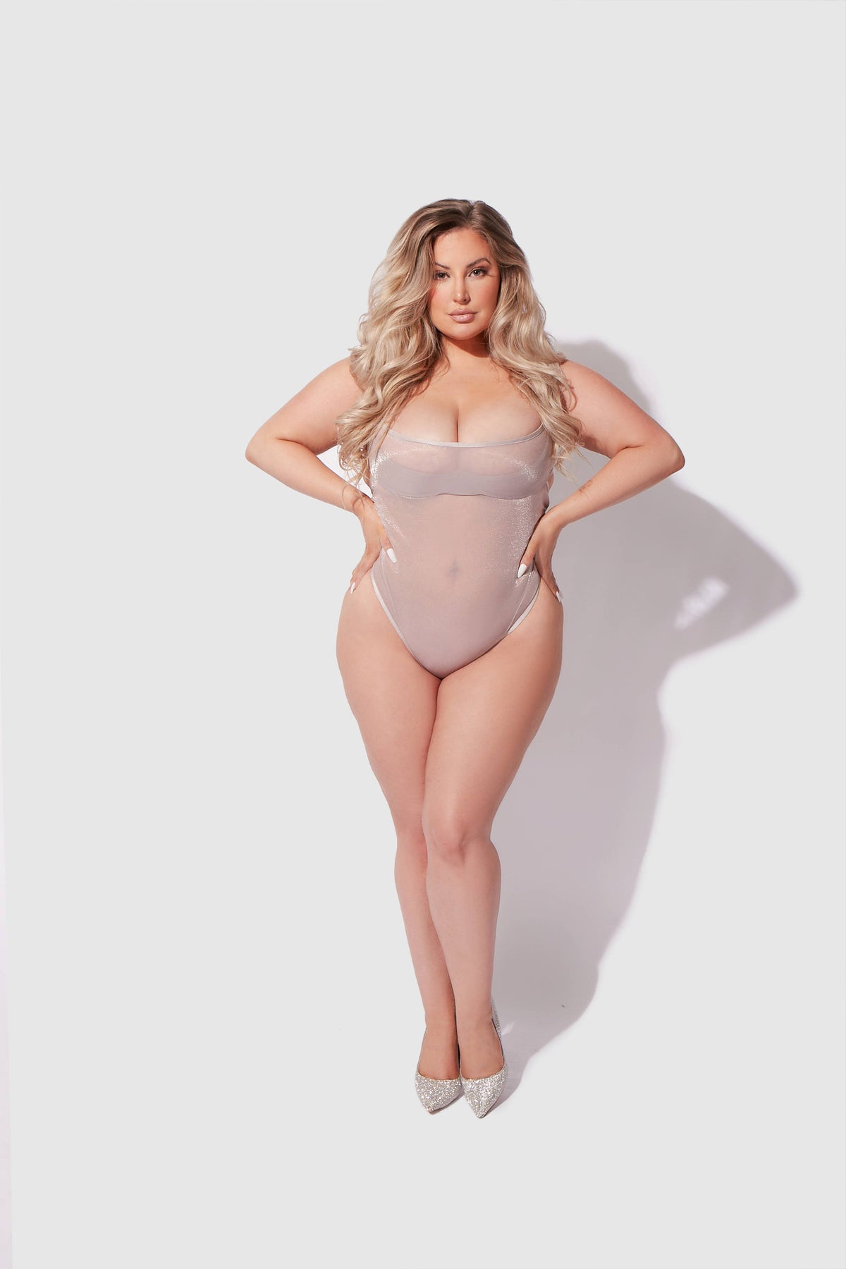SHIMMER BABY BODYSUIT: Silver