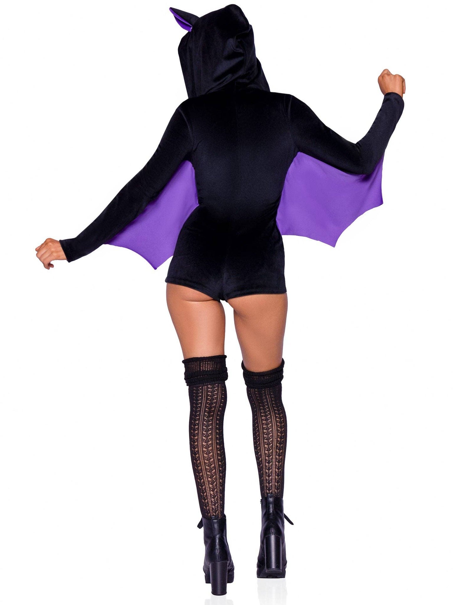 Comfy Bat Costume: Black/Purple / Large