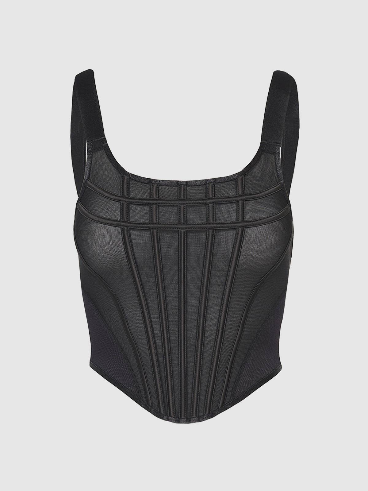 CHANTAL MESH BUSTIER & G-STRING SET: LEOPARD / L