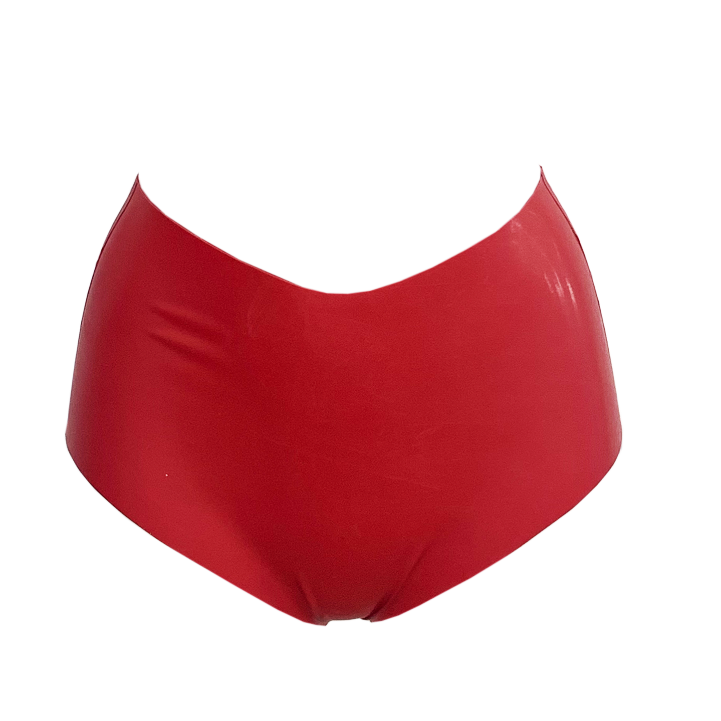 Latex High Waist Cheeky: Red / XXL