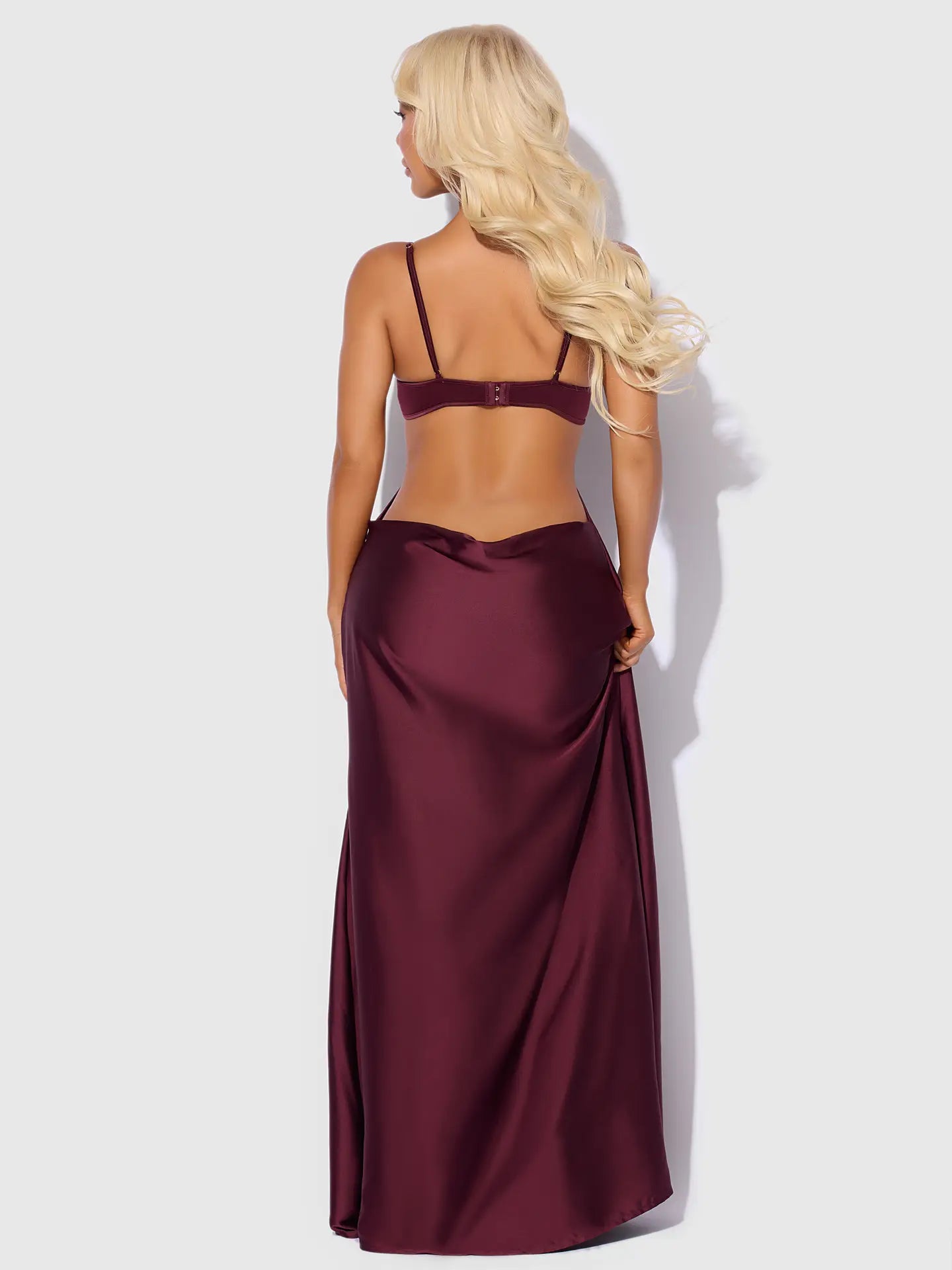 Brigeta Satin Mono Wire Lomg Gown/M